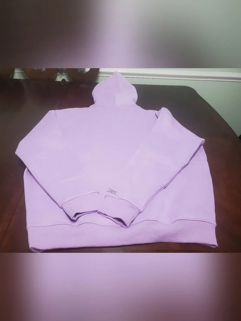 Oil of Essence Satin Lined Hoodie Lilac XXL NWT Hair Care Soft Fleece Snap Neck